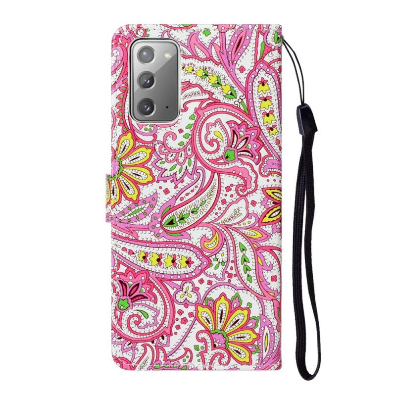 Leren Hoesje Samsung Galaxy Note 20 Bloemenpatronen