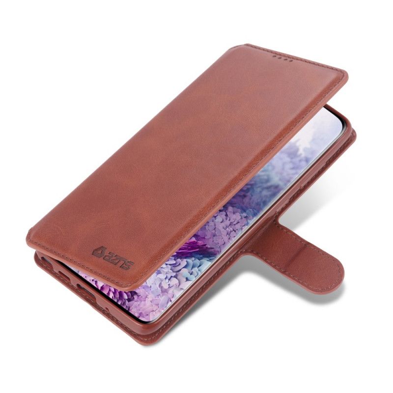 Leren Hoesje Samsung Galaxy Note 20 Grijs Zwart Retro Azns