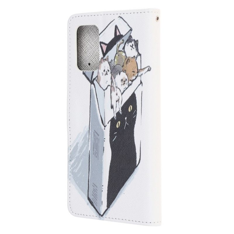 Leren Hoesje Samsung Galaxy Note 20 Levering Van String Katten