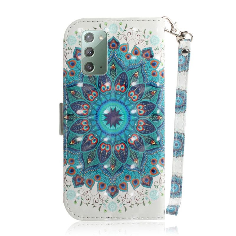 Leren Hoesje Samsung Galaxy Note 20 Meesterlijke Mandala Met String