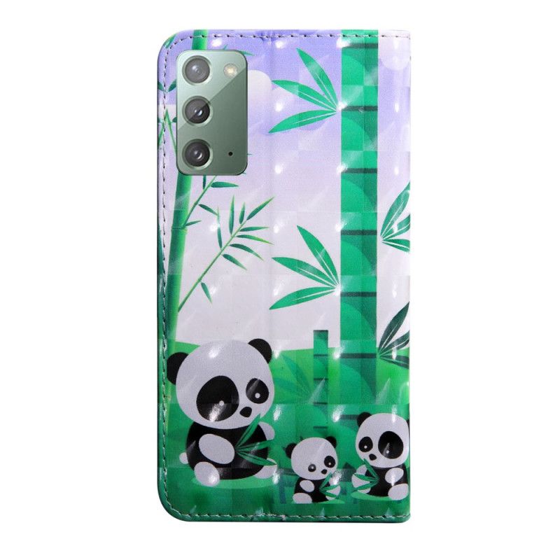 Leren Hoesje Samsung Galaxy Note 20 Pandafamilie