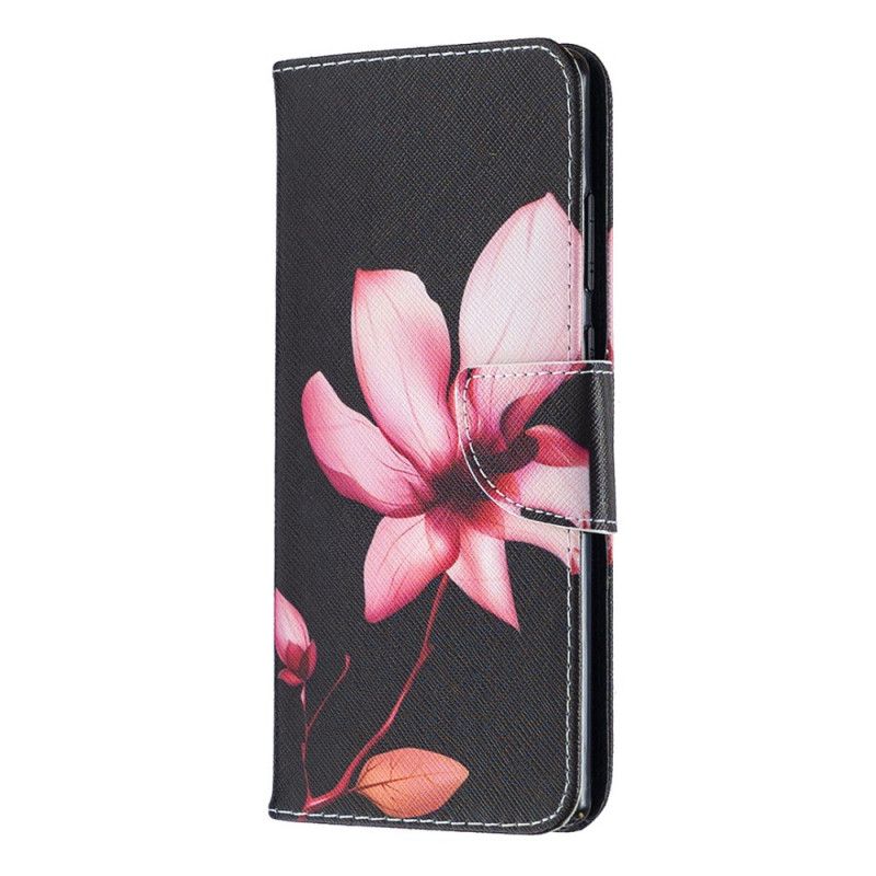 Leren Hoesje Samsung Galaxy Note 20 Roze Bloem