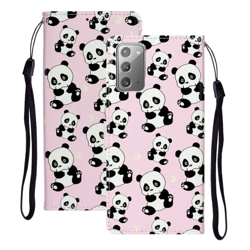 Leren Hoesje voor Samsung Galaxy Note 20 Alleen Panda'S