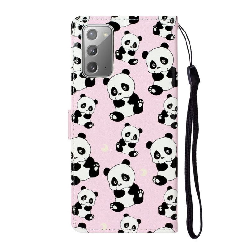 Leren Hoesje voor Samsung Galaxy Note 20 Alleen Panda'S