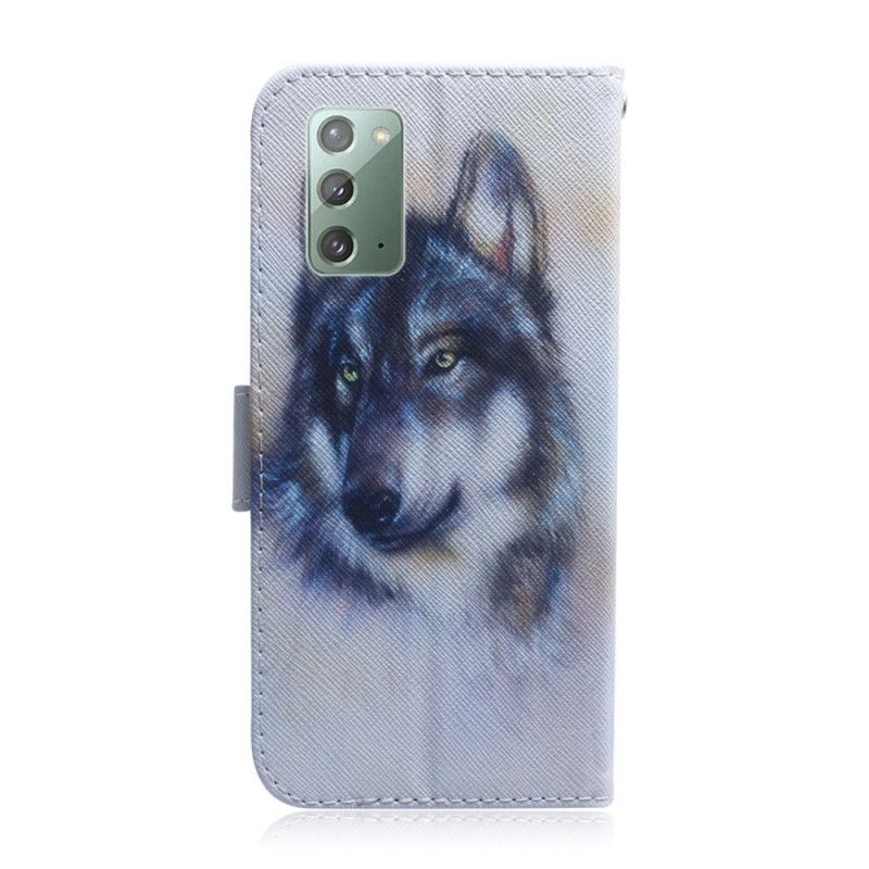 Leren Hoesje voor Samsung Galaxy Note 20 Blik Van Een Hond