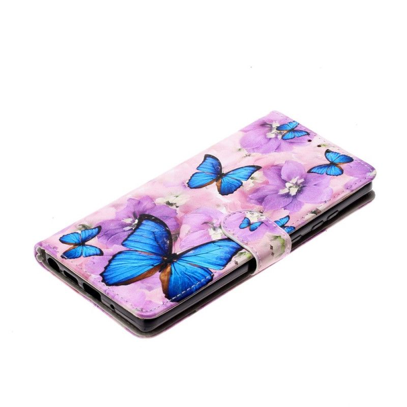 Leren Hoesje voor Samsung Galaxy Note 20 Bloemenvlinders