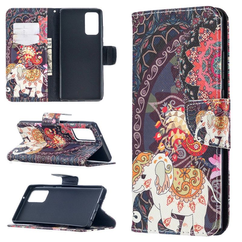 Leren Hoesje voor Samsung Galaxy Note 20 Indische Olifant