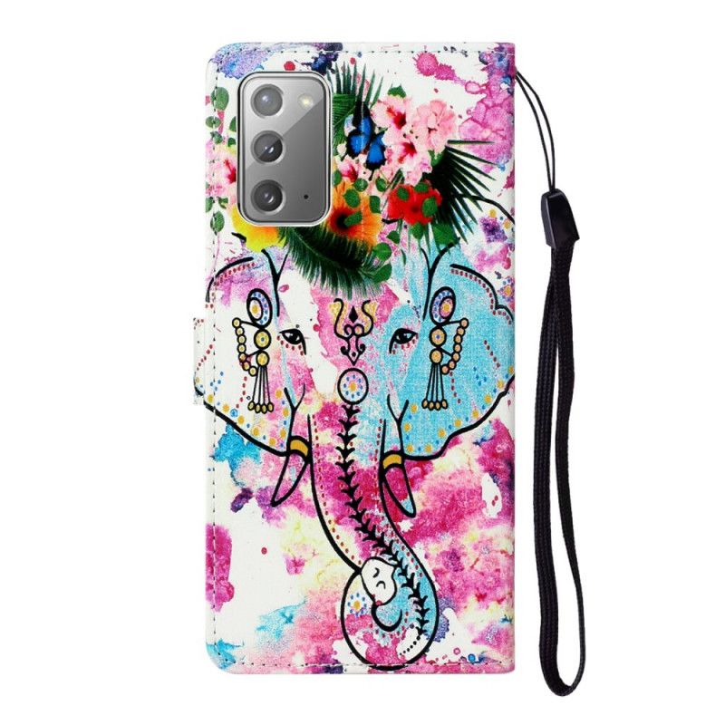 Leren Hoesje voor Samsung Galaxy Note 20 Koning Olifant