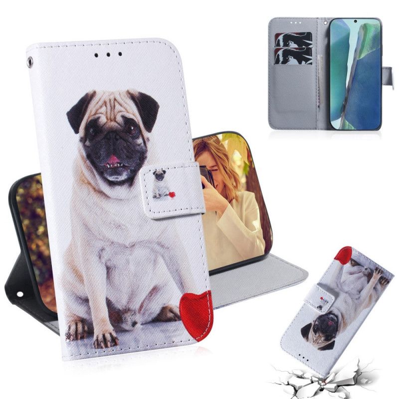 Leren Hoesje voor Samsung Galaxy Note 20 Mopshond