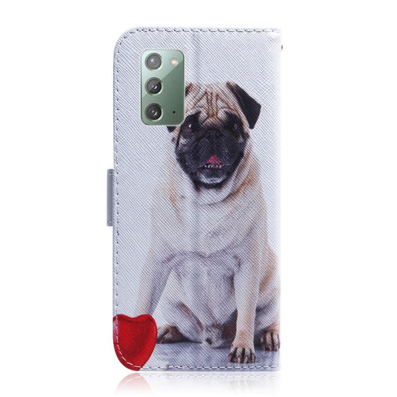 Leren Hoesje voor Samsung Galaxy Note 20 Mopshond