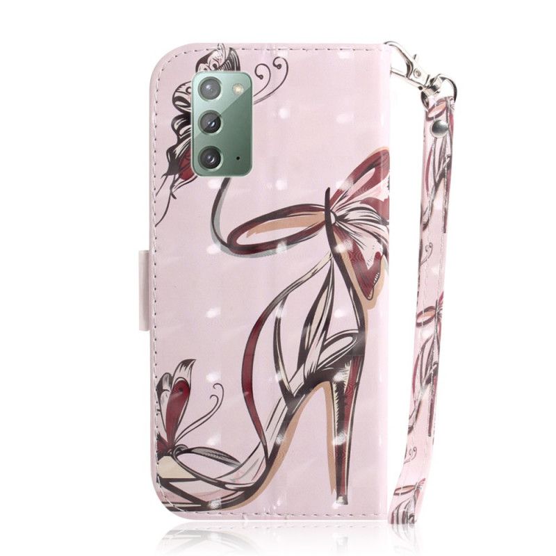 Leren Hoesje voor Samsung Galaxy Note 20 Pumps Met Riempjes