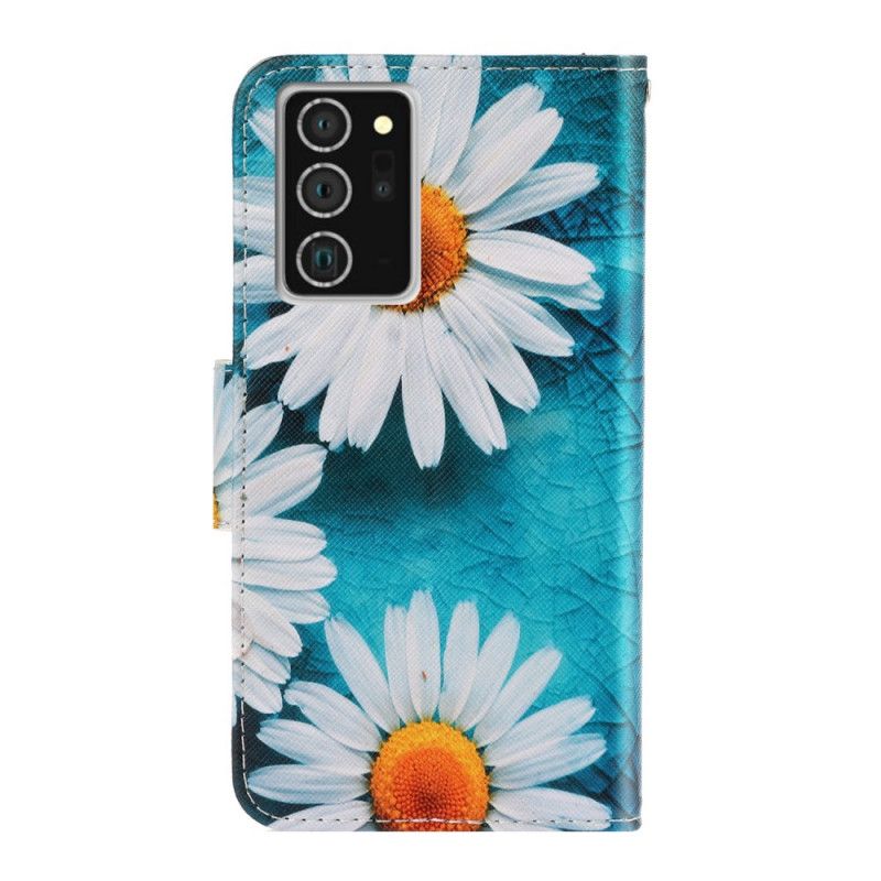 Leren Hoesje voor Samsung Galaxy Note 20 String Madeliefjes