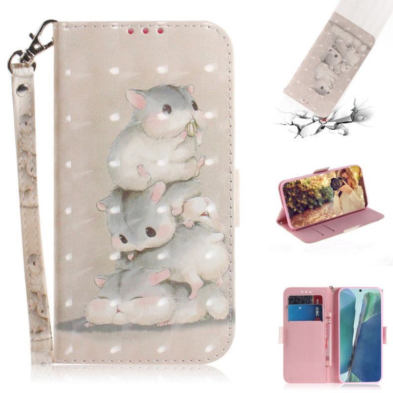 Leren Hoesje voor Samsung Galaxy Note 20 Stringhamsters