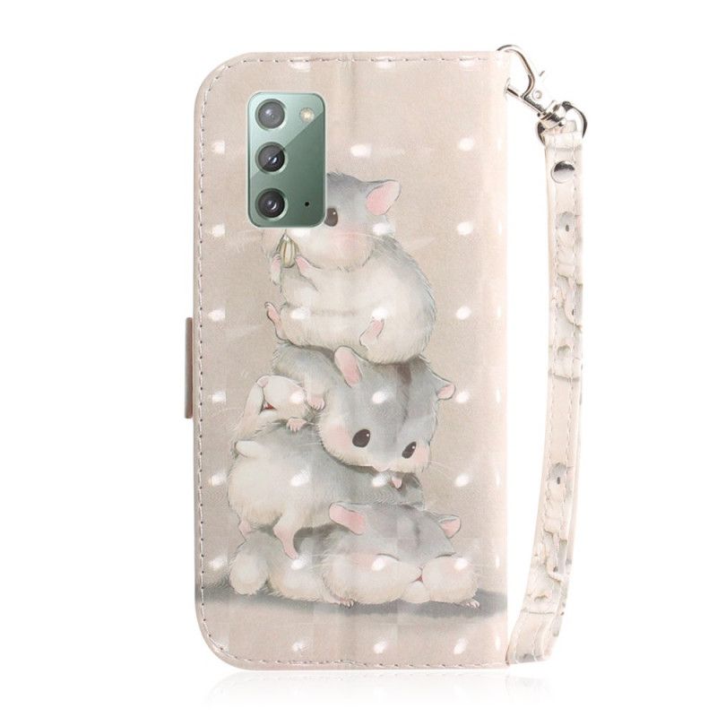 Leren Hoesje voor Samsung Galaxy Note 20 Stringhamsters