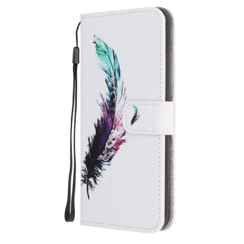 Leren Hoesje voor Samsung Galaxy Note 20 Veer Met String