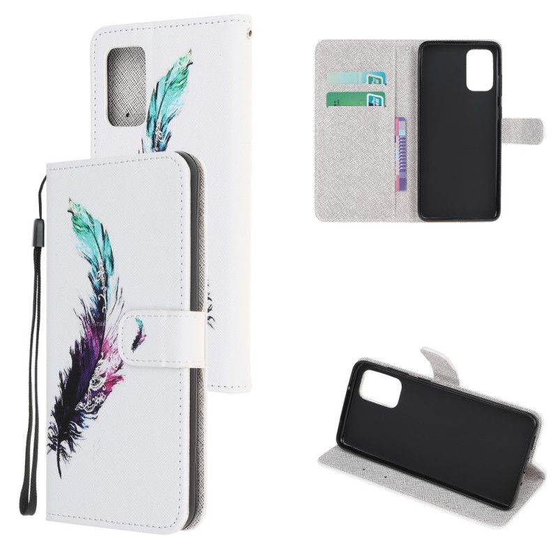 Leren Hoesje voor Samsung Galaxy Note 20 Veer Met String