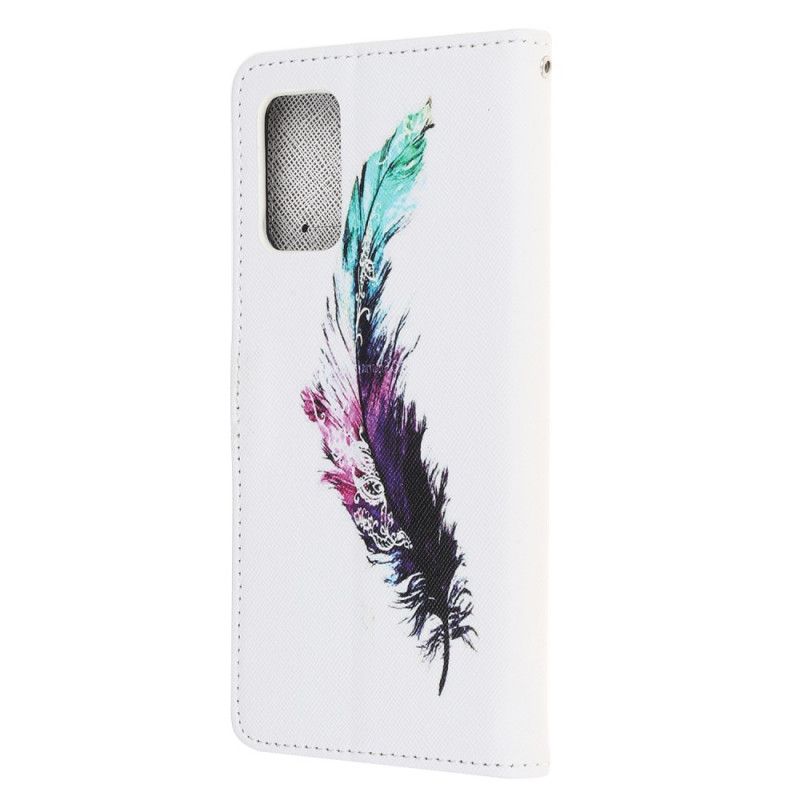 Leren Hoesje voor Samsung Galaxy Note 20 Veer Met String