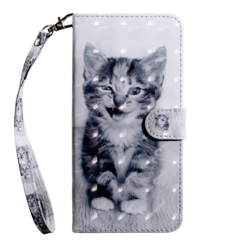 Leren Hoesje voor Samsung Galaxy Note 20 Zwart-Witte Kat