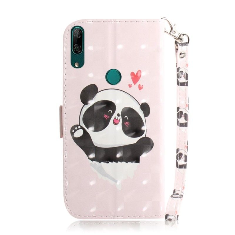 Flip Case Leren Huawei P Smart Z Panda Love Met String