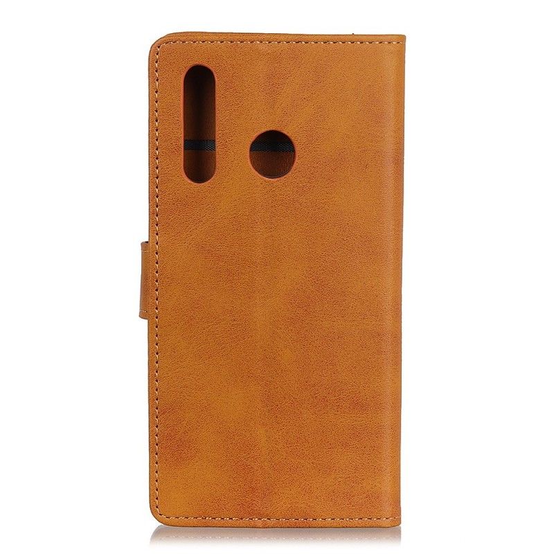 Flip Case Leren Huawei P Smart Z Rood Zwart Retro Mat Leereffect