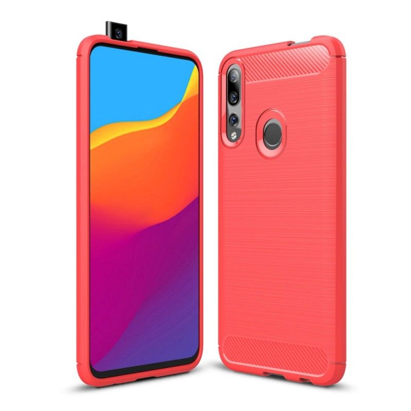 Hoesje Huawei P Smart Z Rood Zwart Geborsteld Koolstofvezel