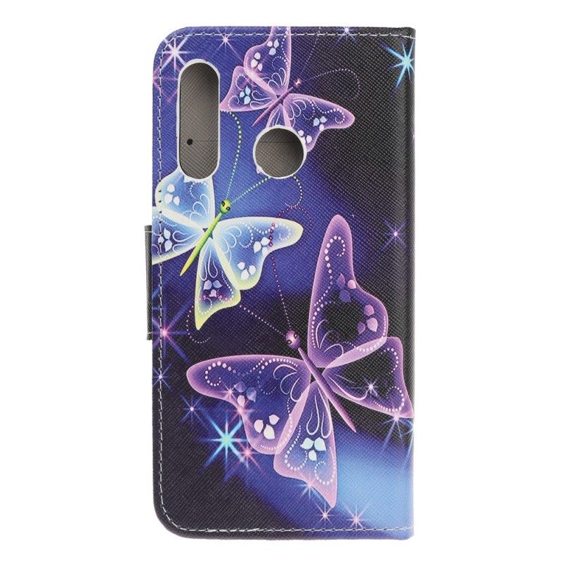 Leren Hoesje Huawei P Smart Z Neon Vlinders