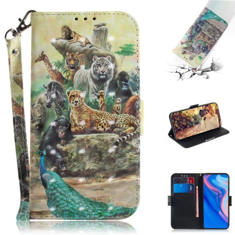 Leren Hoesje Huawei P Smart Z String Safari Dieren