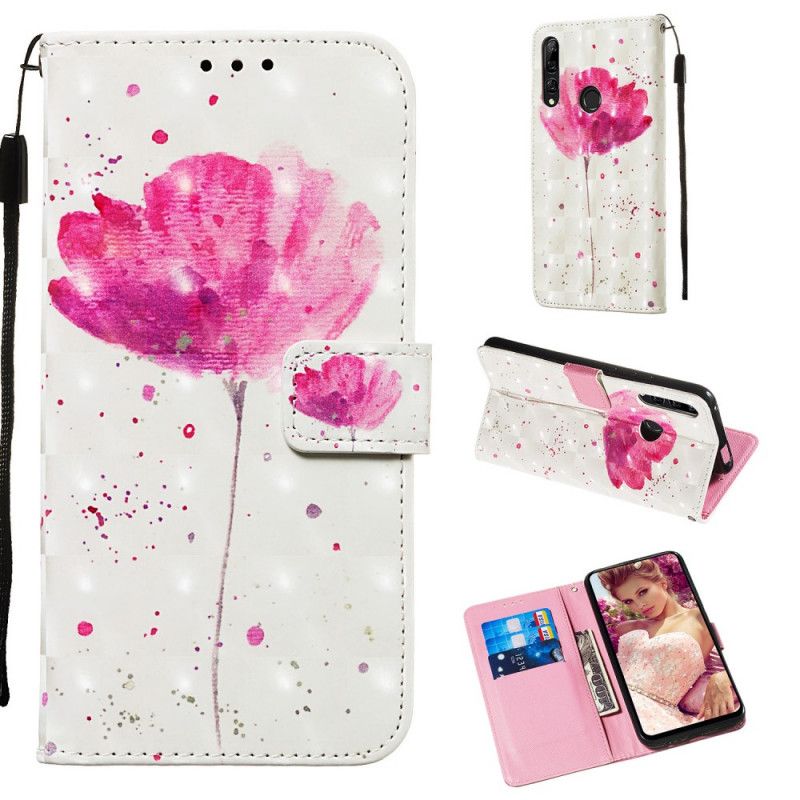 Leren Hoesje Huawei P Smart Z Telefoonhoesje Aquarel Klaproos