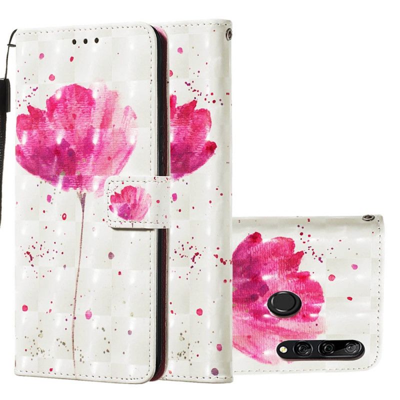 Leren Hoesje Huawei P Smart Z Telefoonhoesje Aquarel Klaproos