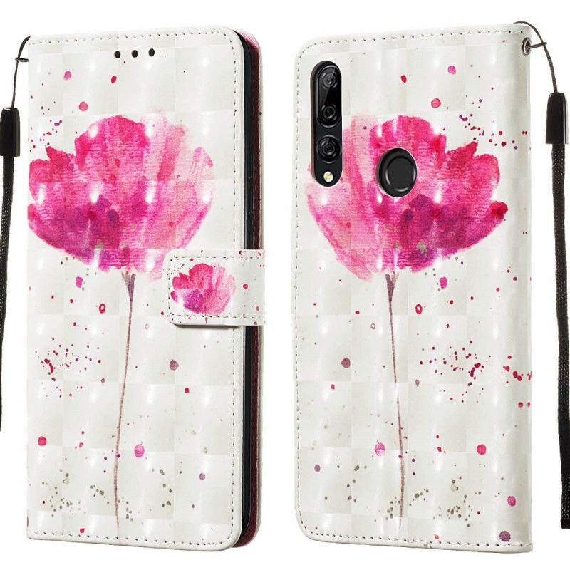 Leren Hoesje Huawei P Smart Z Telefoonhoesje Aquarel Klaproos