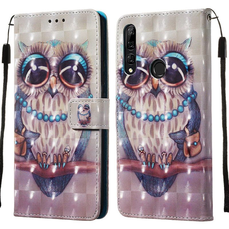 Leren Hoesje Huawei P Smart Z Telefoonhoesje Juffrouw Uil Met String