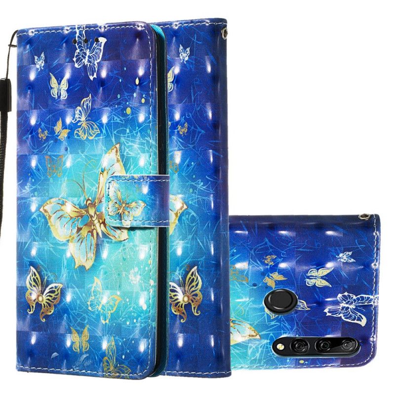 Leren Hoesje voor Huawei P Smart Z Gouden String Vlinders