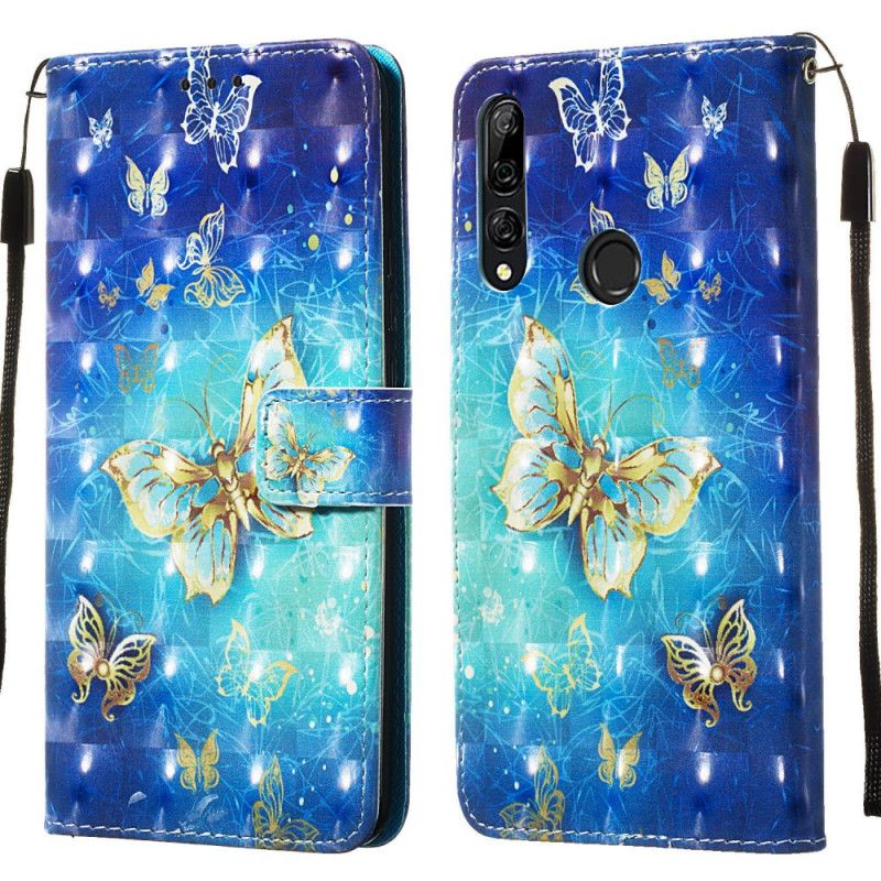 Leren Hoesje voor Huawei P Smart Z Gouden String Vlinders