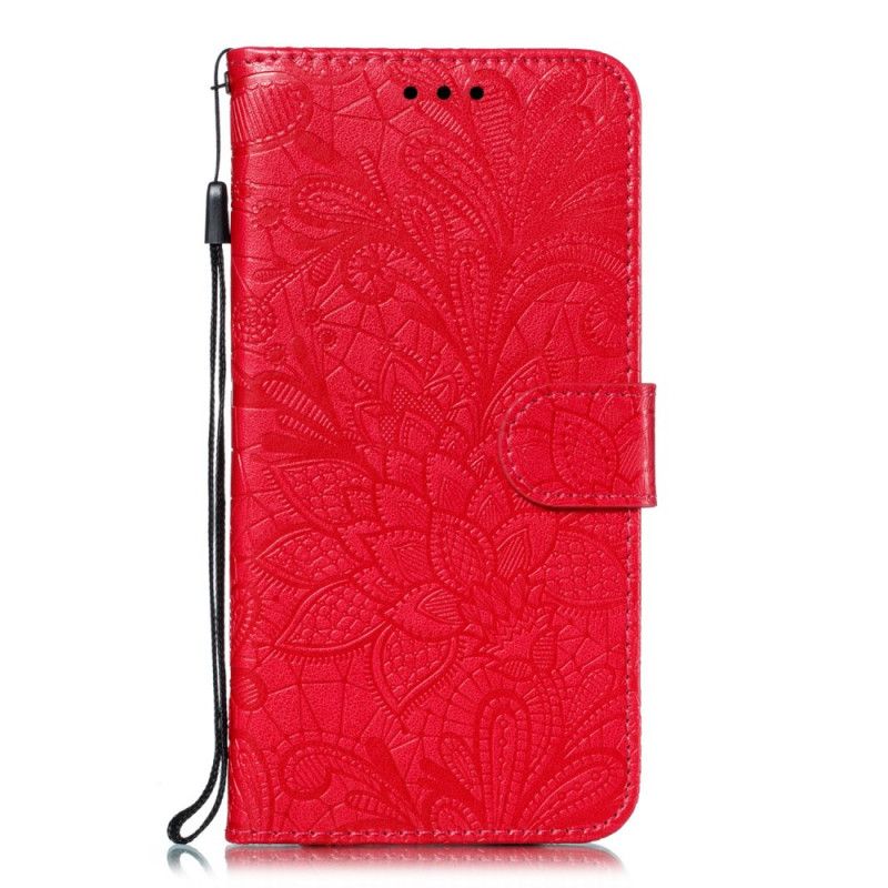 Leren Hoesje voor Huawei P Smart Z Rose Goud Tribal String Bloemen