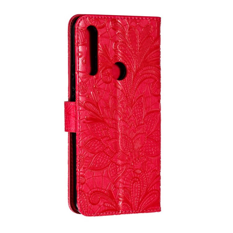 Leren Hoesje voor Huawei P Smart Z Rose Goud Tribal String Bloemen