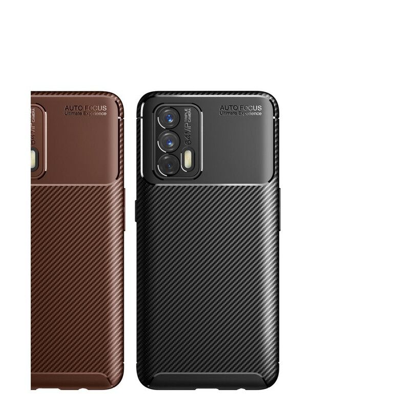 Case Hoesje Realme Gt 5g Telefoonhoesje Flexibele Koolstofvezeltextuur