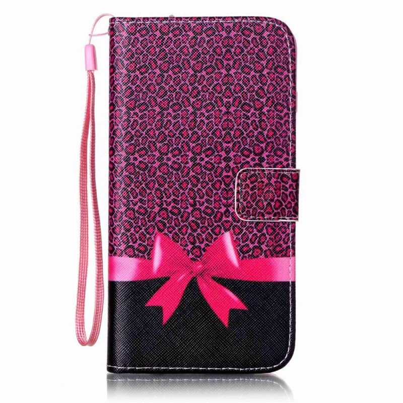 Cover Folio-hoesje iPhone 7 Plus / 8 Plus Telefoonhoesje Luipaardroze Strik