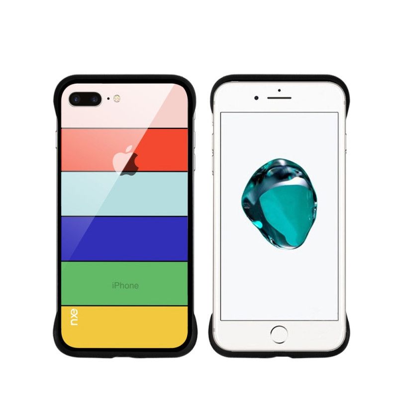 Cover Hoesje iPhone 7 Plus / 8 Plus Turkoois Telefoonhoesje Nxe Regenboogreeks