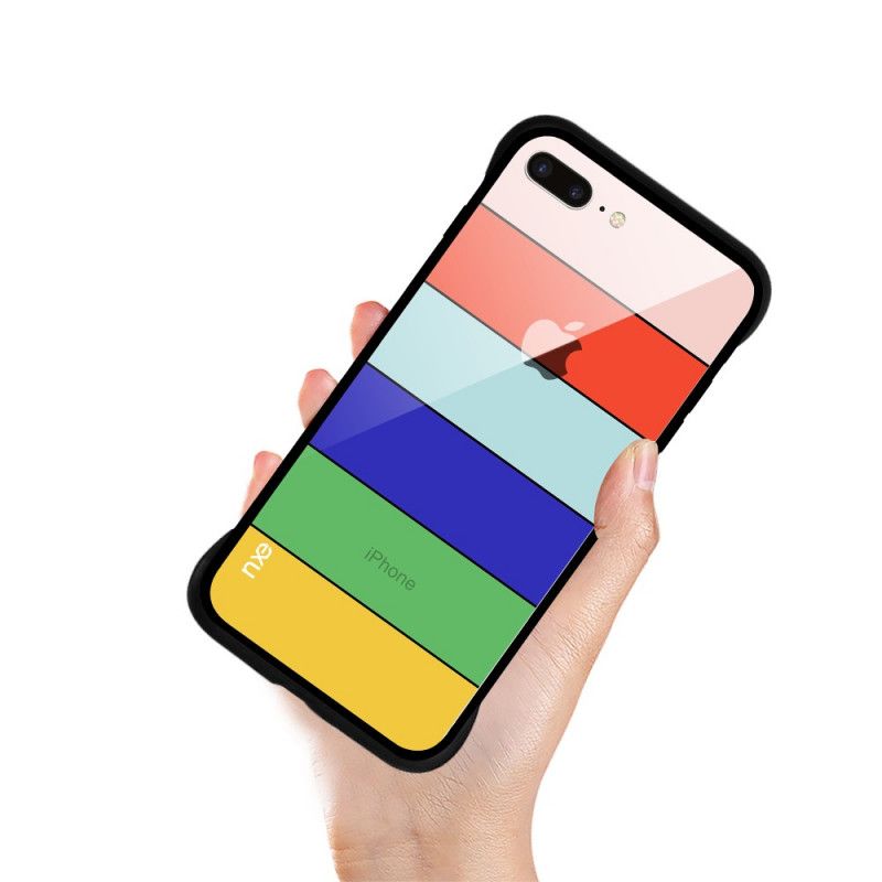 Cover Hoesje iPhone 7 Plus / 8 Plus Turkoois Telefoonhoesje Nxe Regenboogreeks