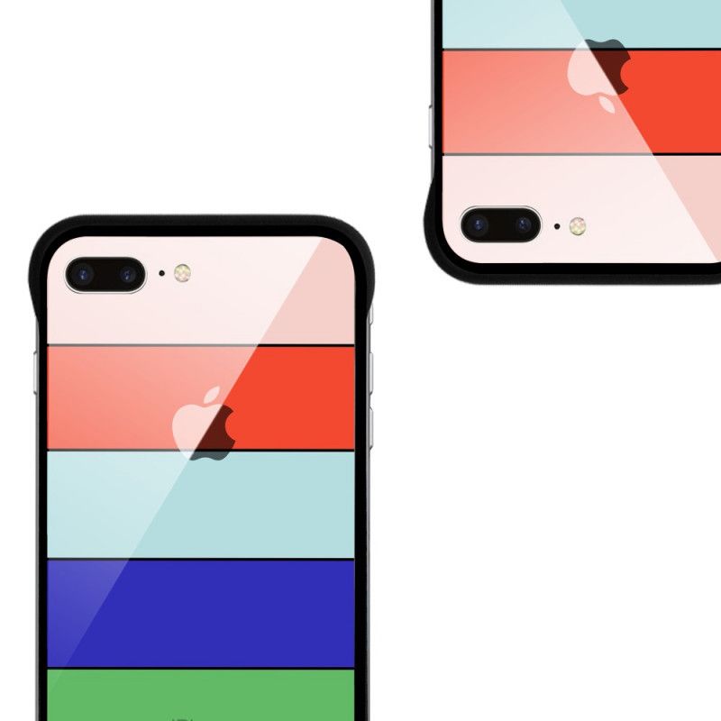 Cover Hoesje iPhone 7 Plus / 8 Plus Turkoois Telefoonhoesje Nxe Regenboogreeks