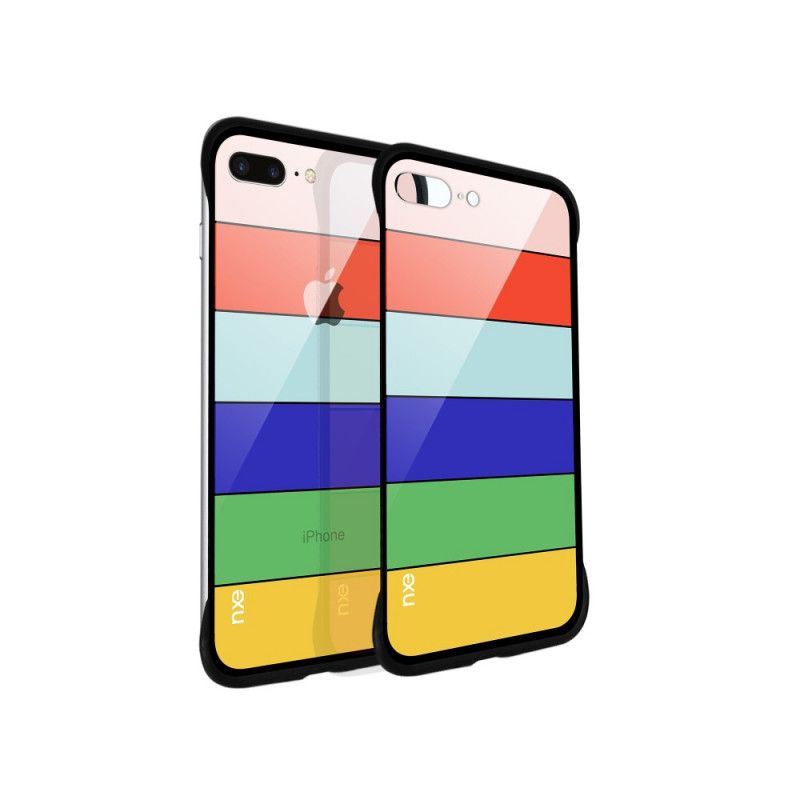 Cover Hoesje iPhone 7 Plus / 8 Plus Turkoois Telefoonhoesje Nxe Regenboogreeks