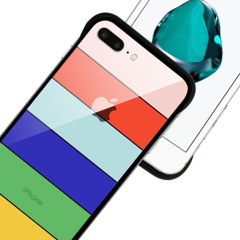 Cover Hoesje iPhone 7 Plus / 8 Plus Turkoois Telefoonhoesje Nxe Regenboogreeks