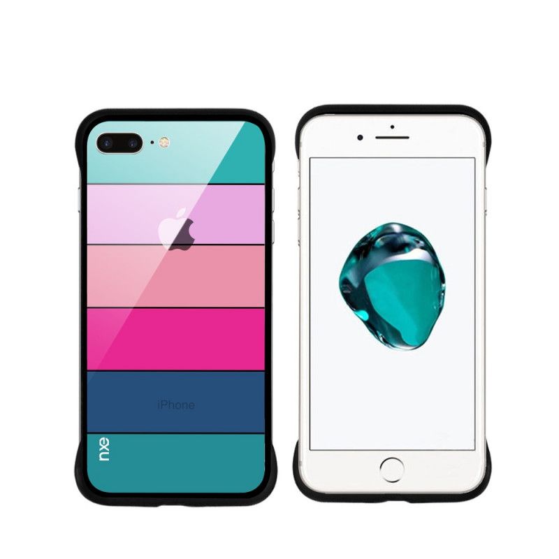 Cover Hoesje iPhone 7 Plus / 8 Plus Turkoois Telefoonhoesje Nxe Regenboogreeks