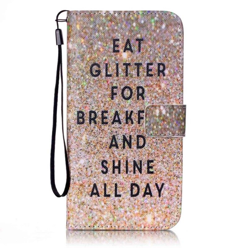 Leren Hoesje iPhone 7 Plus / 8 Plus Eet Glitter