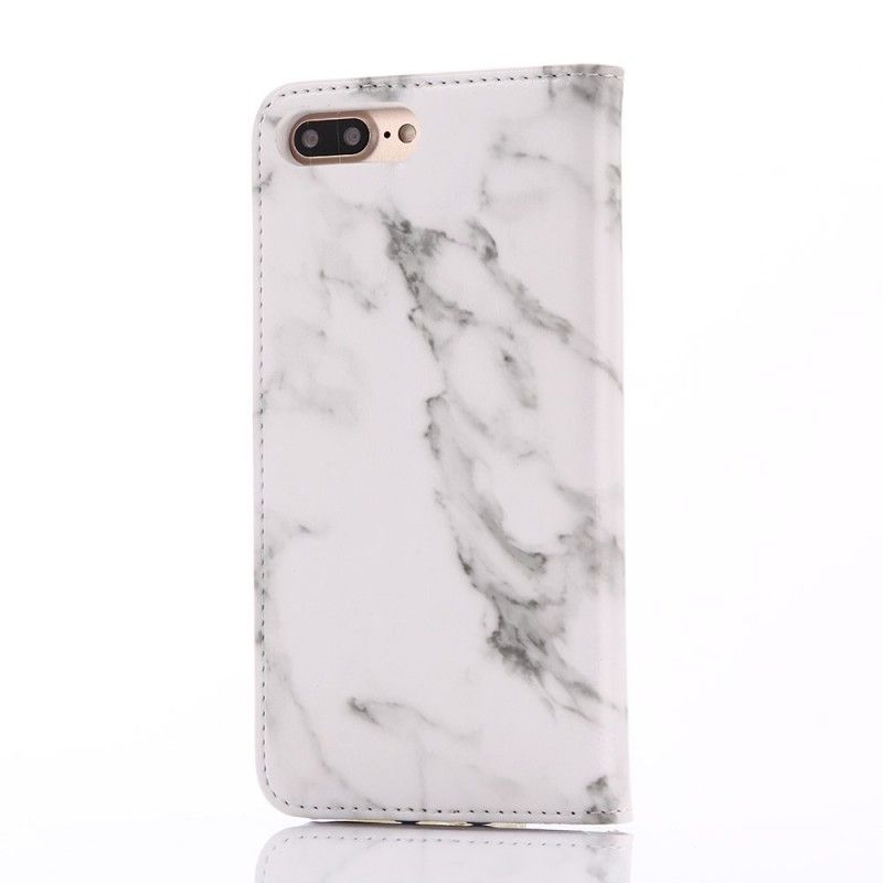 Leren Hoesje iPhone 7 Plus / 8 Plus Wit Marmer