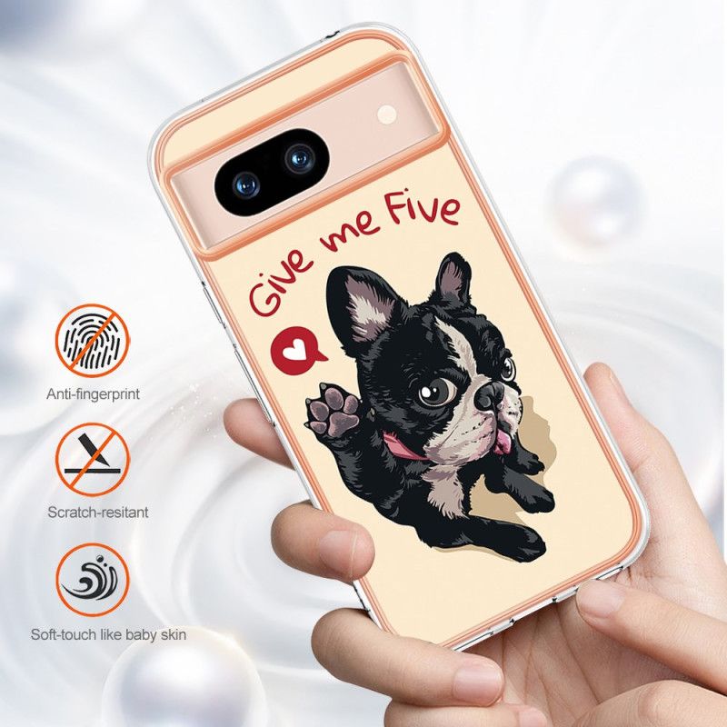 Case Hoesje Google Pixel 8a Telefoonhoesje Hond Geef Me Vijf