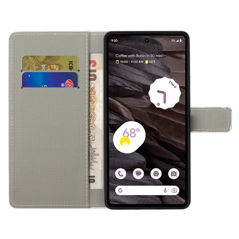 Flip Case Leren Google Pixel 8a Blauwe Vlinder