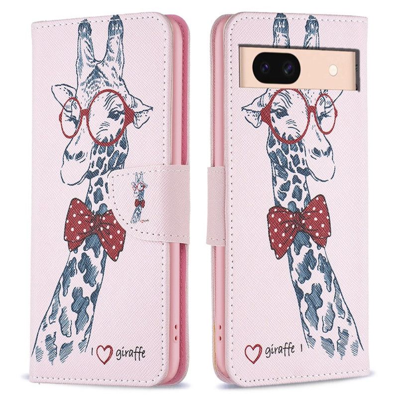 Leren Hoesje Google Pixel 8a Intello-giraffe Bescherming Hoesje