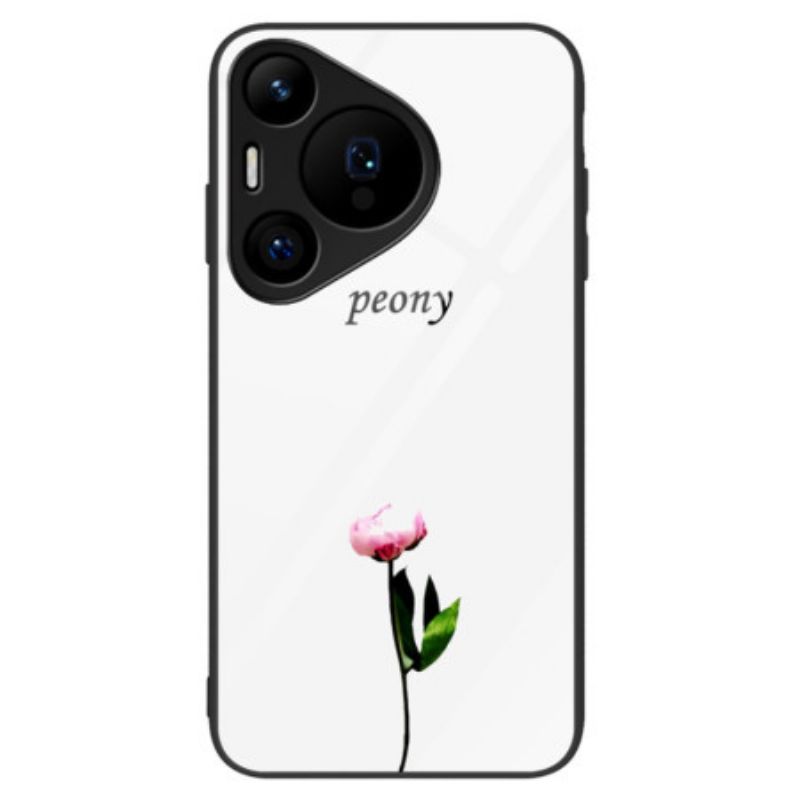 Hoesje Voor Huawei Pura 70 Pro Pioenroos Gehard Glas