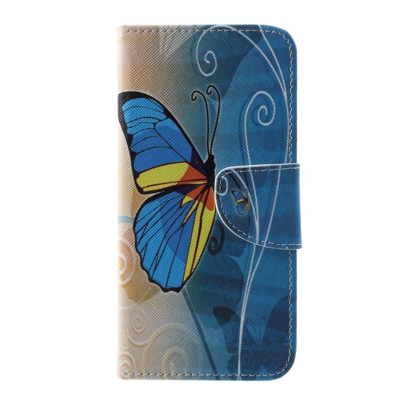 Cover Folio-hoesje Samsung Galaxy S10e Paars Telefoonhoesje Vlinders En Bloemen